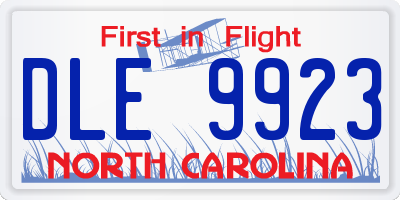 NC license plate DLE9923