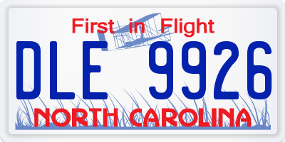 NC license plate DLE9926