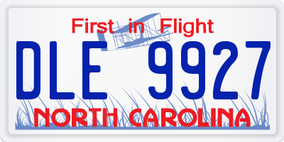 NC license plate DLE9927