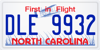 NC license plate DLE9932