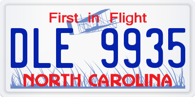 NC license plate DLE9935