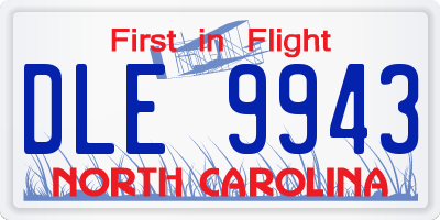 NC license plate DLE9943