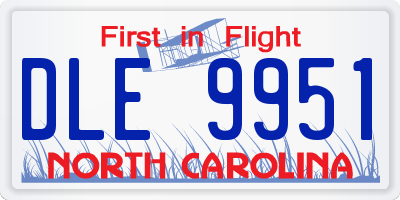 NC license plate DLE9951