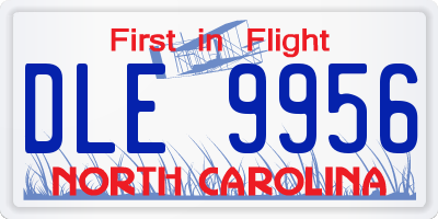 NC license plate DLE9956