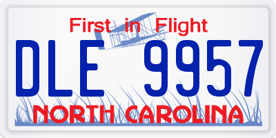 NC license plate DLE9957
