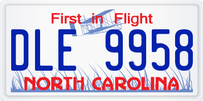 NC license plate DLE9958