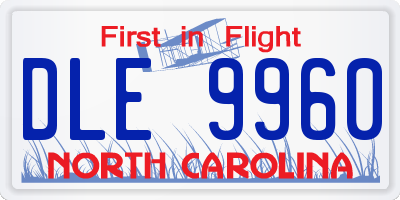 NC license plate DLE9960
