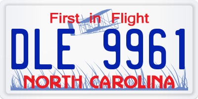 NC license plate DLE9961