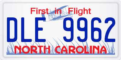 NC license plate DLE9962