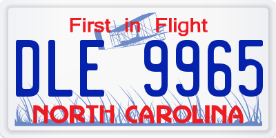 NC license plate DLE9965