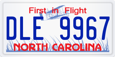 NC license plate DLE9967