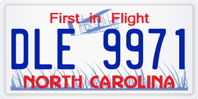 NC license plate DLE9971