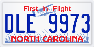 NC license plate DLE9973