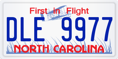 NC license plate DLE9977