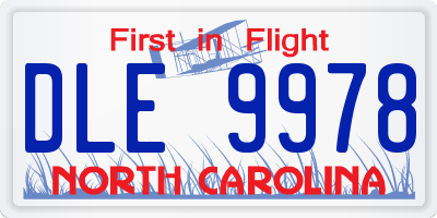 NC license plate DLE9978