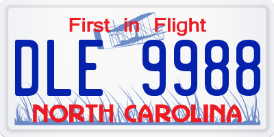 NC license plate DLE9988