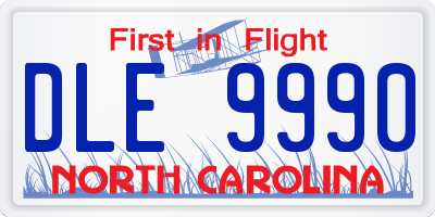 NC license plate DLE9990