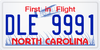 NC license plate DLE9991