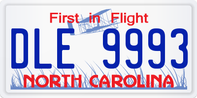 NC license plate DLE9993