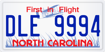 NC license plate DLE9994