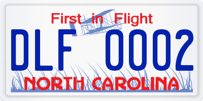 NC license plate DLF0002