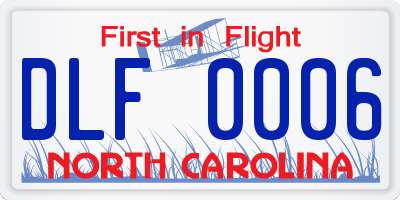NC license plate DLF0006