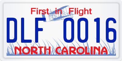 NC license plate DLF0016