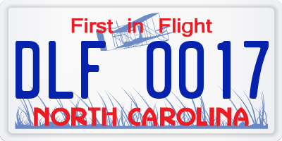 NC license plate DLF0017