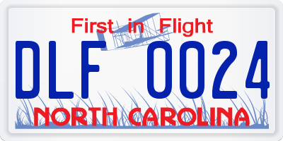 NC license plate DLF0024