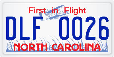 NC license plate DLF0026