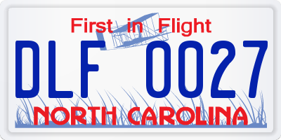 NC license plate DLF0027