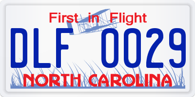 NC license plate DLF0029