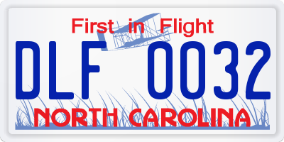 NC license plate DLF0032