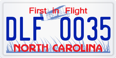 NC license plate DLF0035