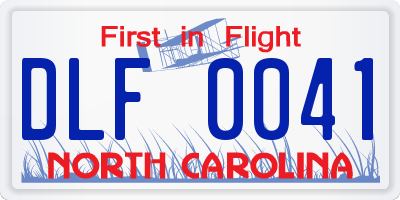 NC license plate DLF0041