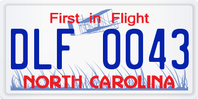 NC license plate DLF0043