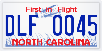 NC license plate DLF0045