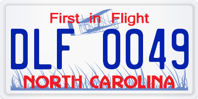 NC license plate DLF0049