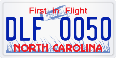 NC license plate DLF0050