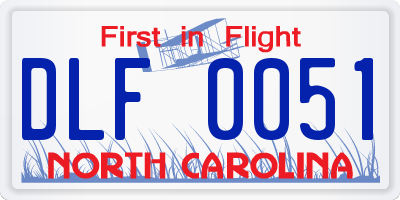 NC license plate DLF0051