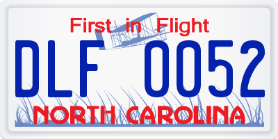 NC license plate DLF0052