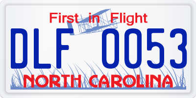 NC license plate DLF0053