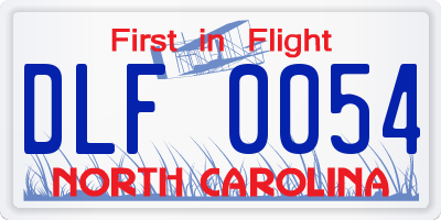 NC license plate DLF0054