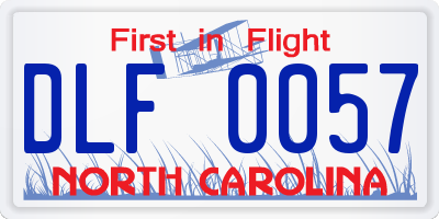 NC license plate DLF0057