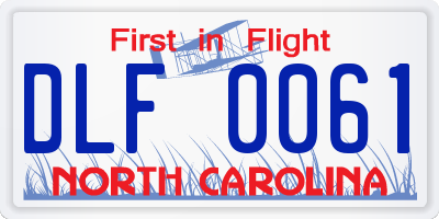 NC license plate DLF0061