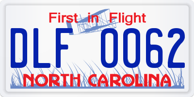 NC license plate DLF0062