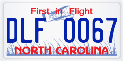 NC license plate DLF0067