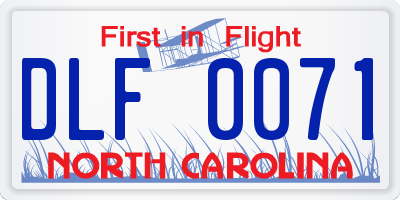NC license plate DLF0071