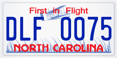NC license plate DLF0075