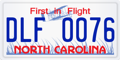 NC license plate DLF0076